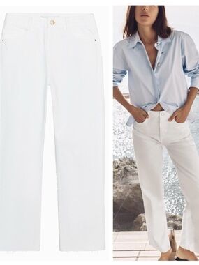 ZARA high rise ankle jeans with straight leg